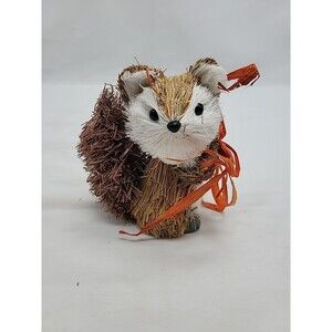 Sisal Straw Fox Ornament Decor 5" Woodland Handmade Forest Primitive Figurine